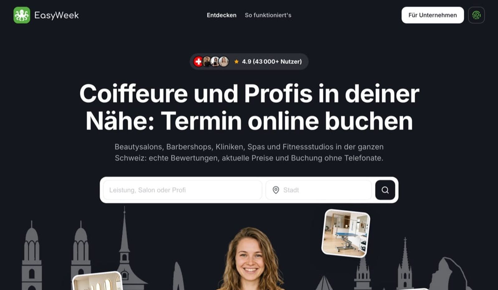 Startseite des EasyWeek-Katalogs in der Schweiz